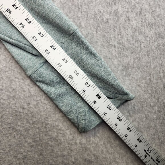 Athleta Top Womens 1X Blue Heathered Uptempo Thumbholes Hi Low Slit Sides - Picture 9 of 11